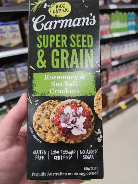 Carman'S Super Seed & Grain Rosemary & Sea Salt Crackers