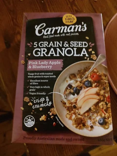 Carman'S Pink Lady Apple & Blueberry 5 Grain & Seed Granola