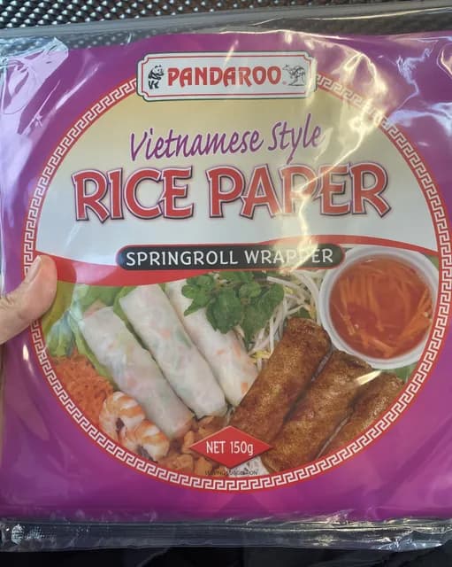 Pandaroo Vietnamese Style Rice Paper Springroll Wrapper