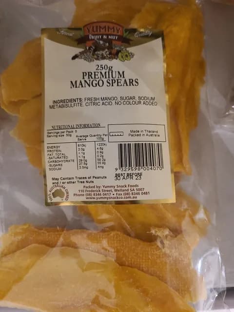 Yummy Premium Mango Spears