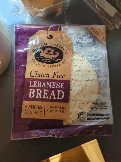 Old Time Bakery Gluten Free Lebanese Bread