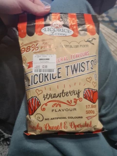 Licorice Lovers Strawberry Flavour Licorice Twists