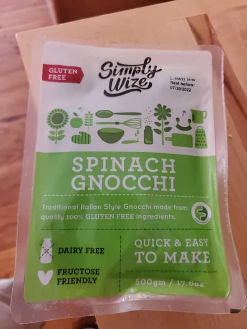 Simply Wize Spinach Gnocchi