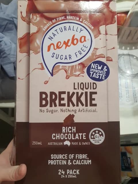 Nexba Naturally Sugar Free Liquid Brekkie Rich Chocolate