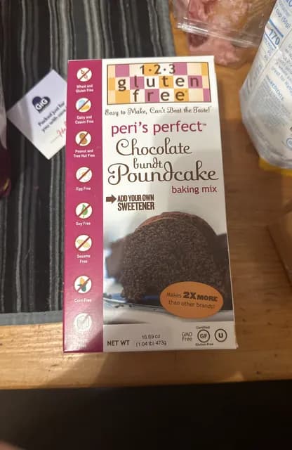 123 Gluten Free Peri'S Perfect Chocolate Bundt Poundcake Baking Mix
