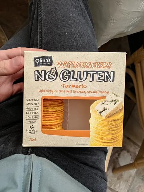 Olina'S Bakehouse No Gluten Turmeric Wafer Crackers