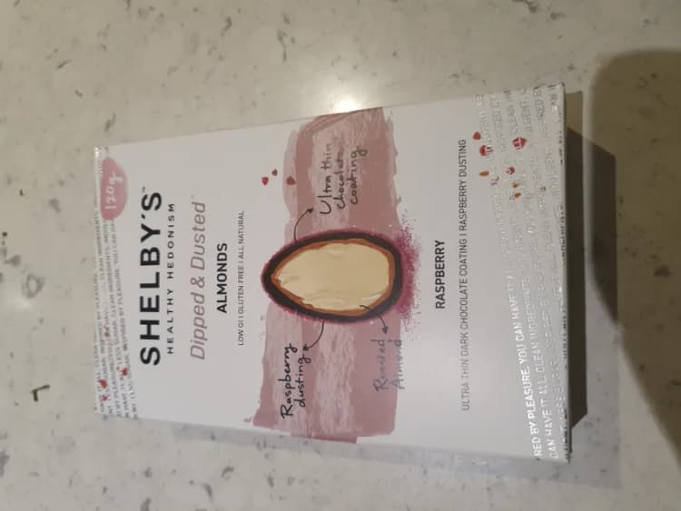 Shelby'S Healthy Hedonism Dipped & Dusted Almonds Raspberry