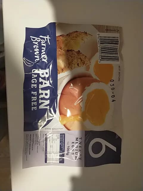 Farmer Brown Barn Cage Free Twenty Medium Eggs