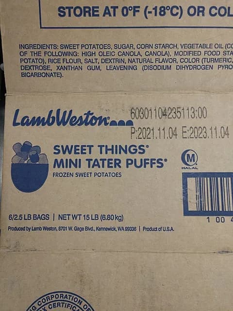 Lamb Weston Sweet Things Mini Tater Puffs  Sweet Potatoes