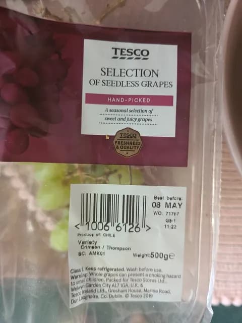 Tesco Selection Of Seedless Grapes
