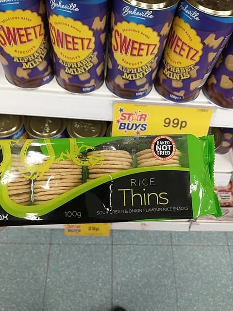 Ricesnax Rice Thins Sour Cream & Onion Flavour Rice Snacks