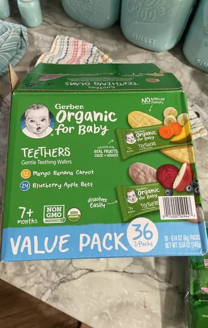 Gerber Organic For Baby Teethers Mango Banana Carrot And Blueberry Apple Beet