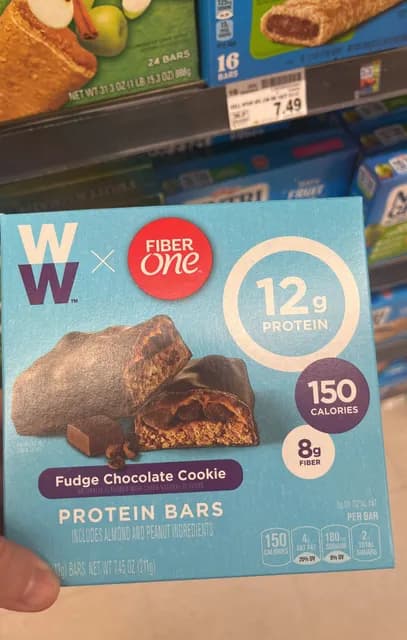 Fiber One Weight Watchers Fudge Chocolate Cookie Protein Bars
