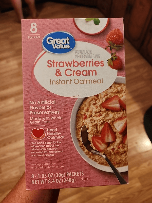 Great Value Strawberries & Cream Instant Oatmeal