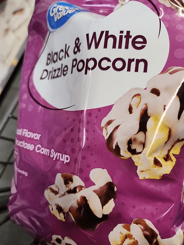 Great Value Black & White Drizzle Popcorn