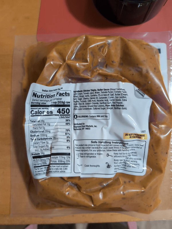 Wegmans Indian-Style Butter Chicken