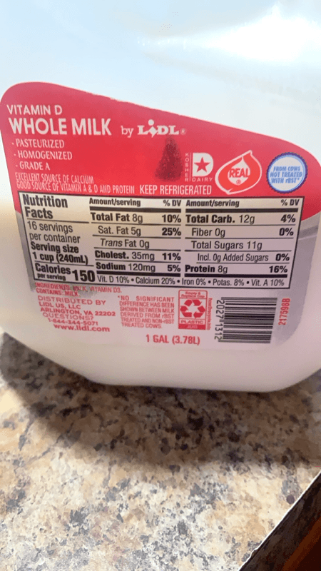 Lidl Whole Milk