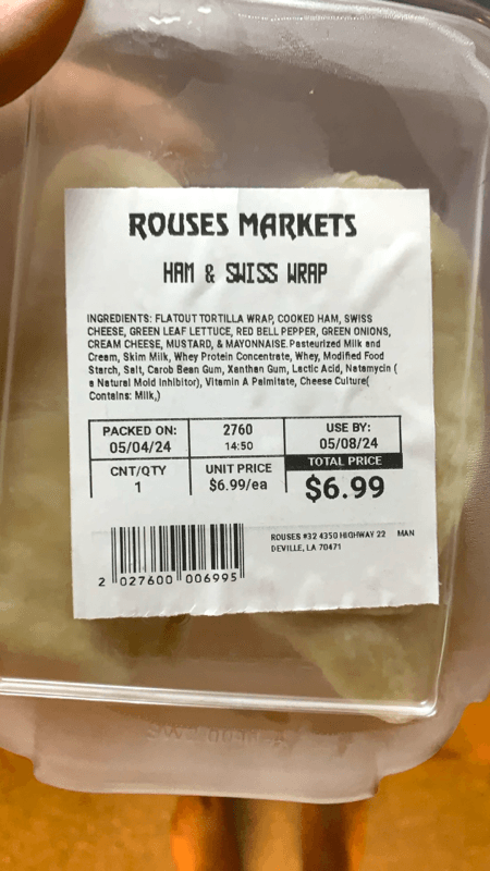 Rouses Markets Ham & Swiss Wrap