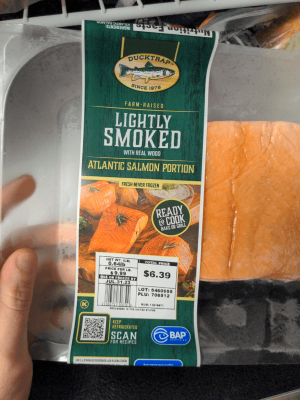 Ducktrap Lightly Smoked Atlantic Salmon Portion
