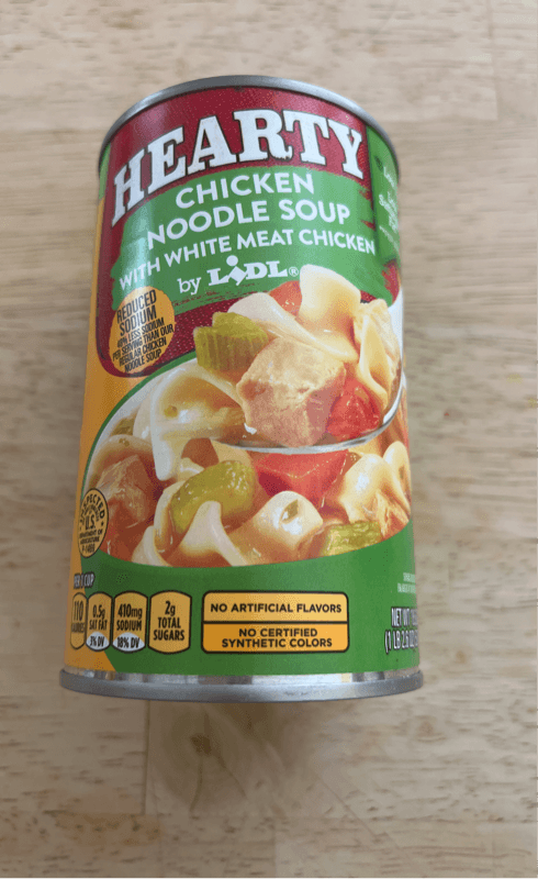 Lidl Hearty Chicken Noodle Soup With White Meat Chicken, Reduced Sodium