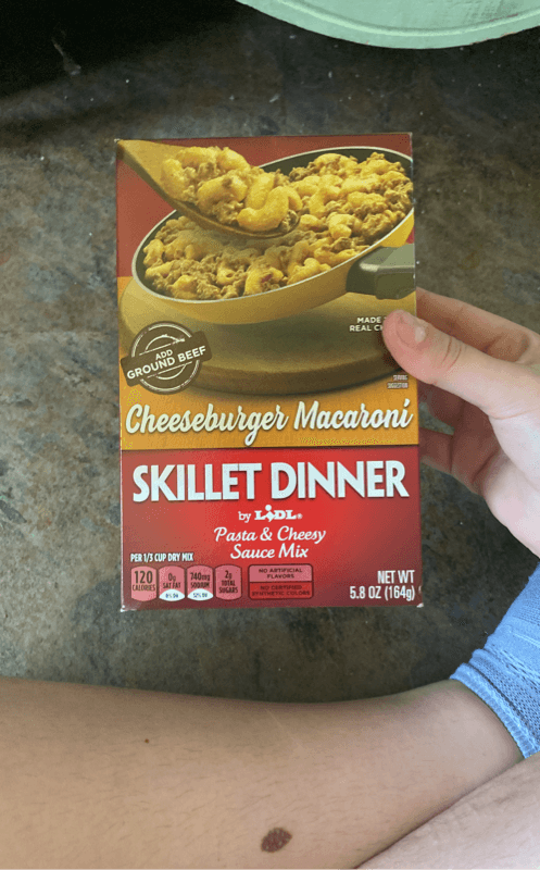 Cheeseburger Macaroni Skillet Dinner By Lidl Pasta & Cheesy Sauce Mix