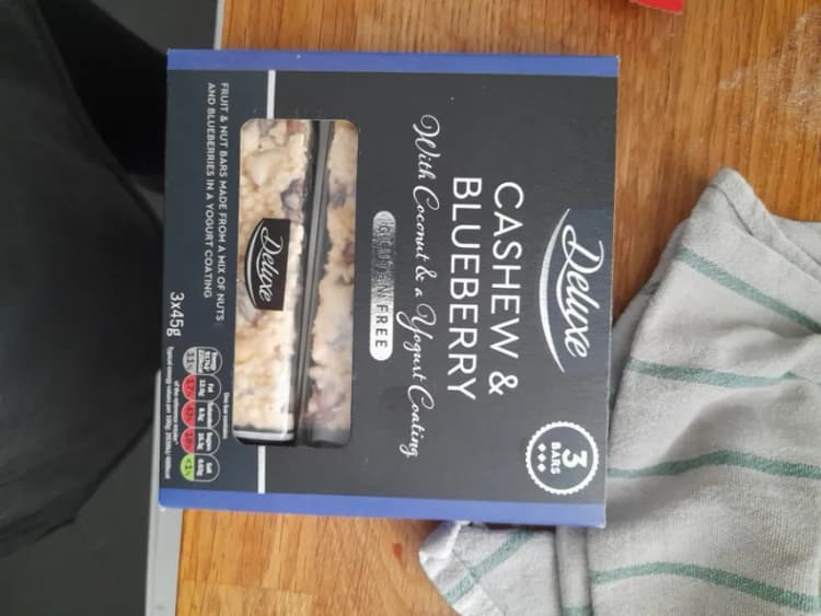 Lidl Deluxe Cashew & Blueberry With Coconut & A Yogurt Coating Gluten Free