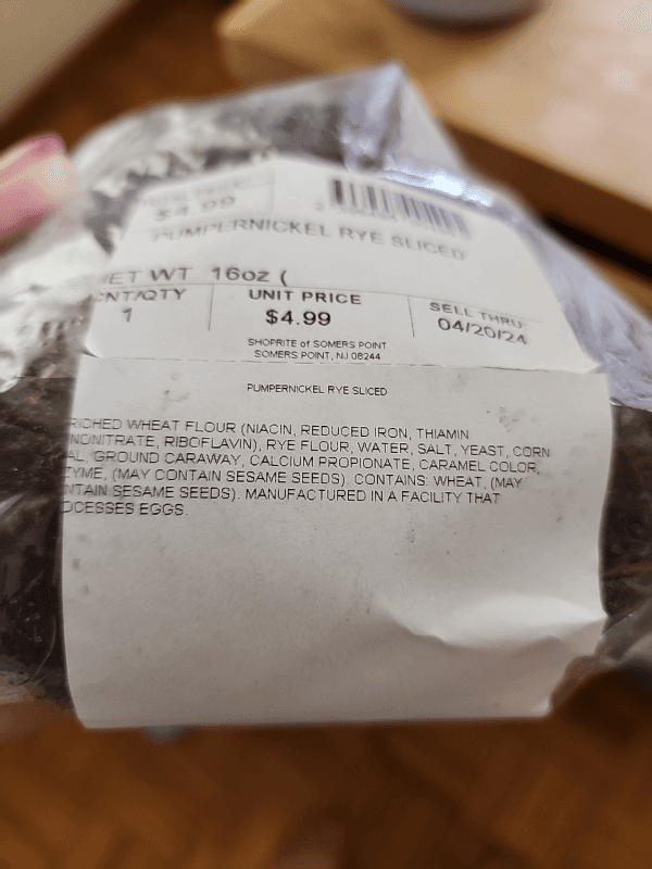 Shoprite Pumpernickel Rye Sliced