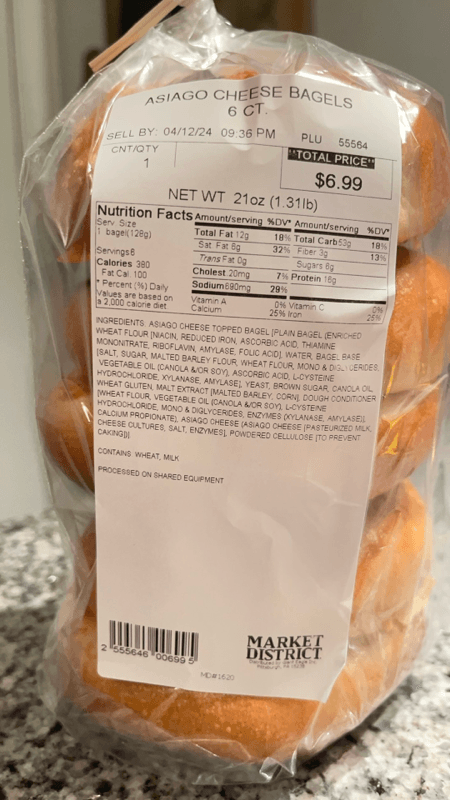 Market District Asiago Cheese Bagels