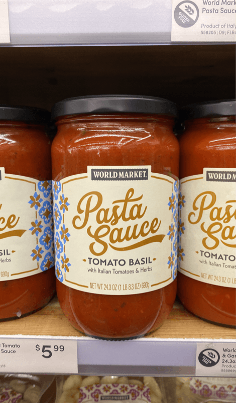 World Market Tomato Basil Pasta Sauce