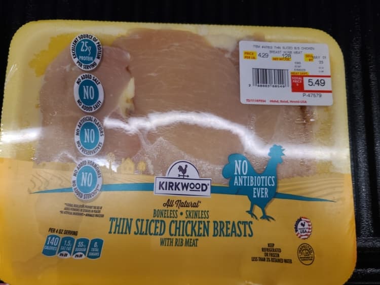 Kirkwood Boneless, Skinless Thin Sliced Chicken Breasts