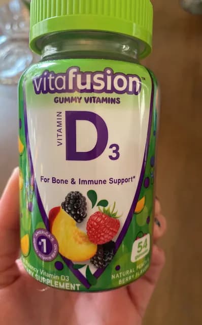 Vitafusion Vitamin D3 Gummy Vitamins Natural Peach & Berry Flavors