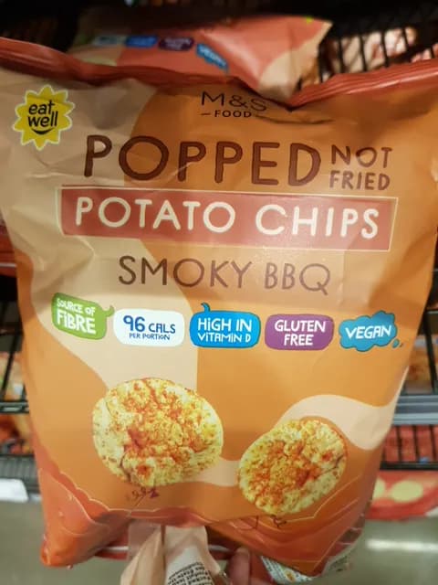 M&S Popped Not Fried Potato Chips Smoky Bbq