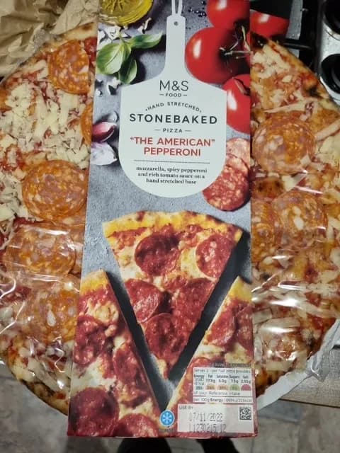 M&S Food Stonebaked Pizza "The American Pepperoni"