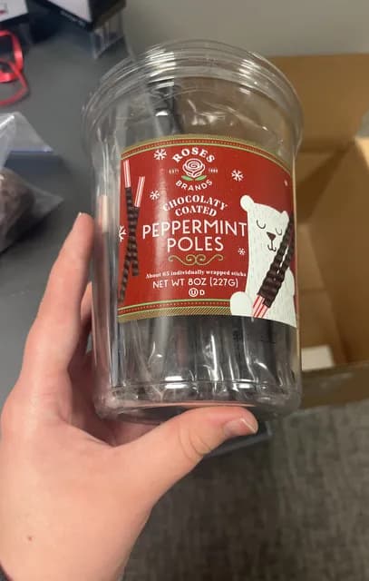 Roses Brands Chocolaty Coated Peppermint Poles