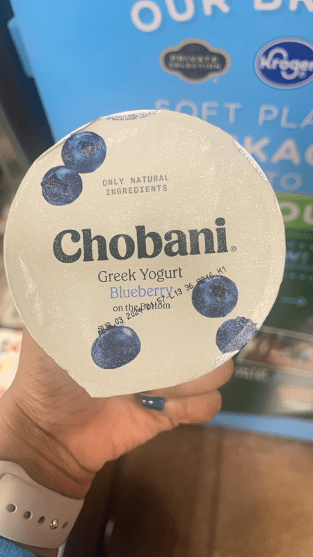 Chobani Greek Yogurt Blueberry On The Bottom