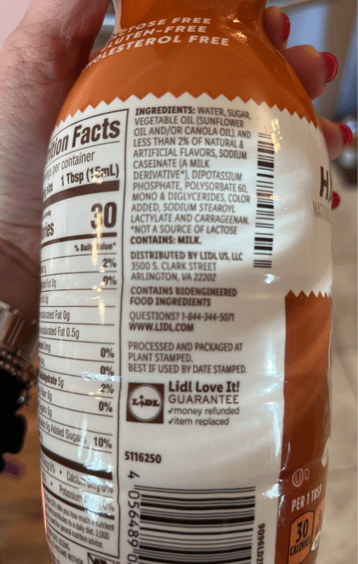 Bellarom By Lidl Hazelnut Coffee Creamer