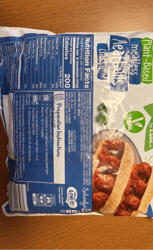 Vermondo By Lidl Plant-Based Meatless Meatballs Classic