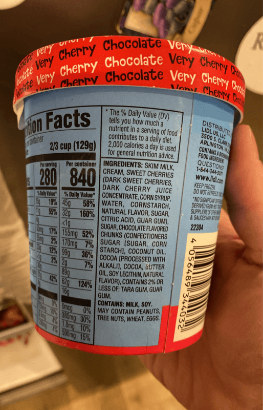 Lidl Gelatelli Very Cherry Chocolate Cherry Flavored Ice Cream With Fudge Chunks & Cherry