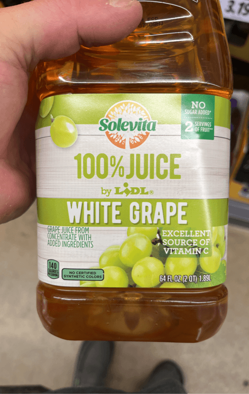 Solevita 100% White Grape Juice By Lidl