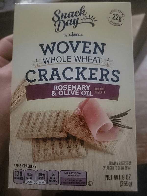 Snack Day By Lidl Woven Whole Wheat Crackers Rosemary & Olive Oil