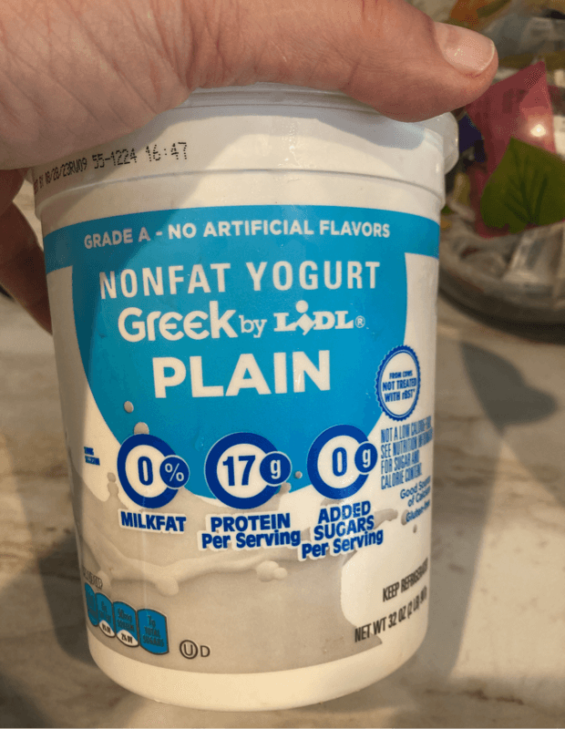 Lidl Greek Plain Nonfat Yogurt