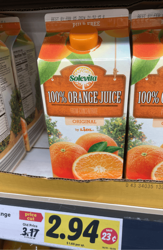 Solevita 100% Orange Juice Pulp Free Original