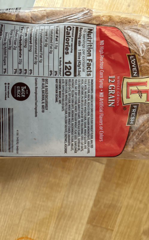 L'Oven Fresh Whole Grains 12 Grains Bread