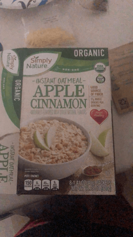 Simply Nature Apple Cinnamon Instant Oatmeal