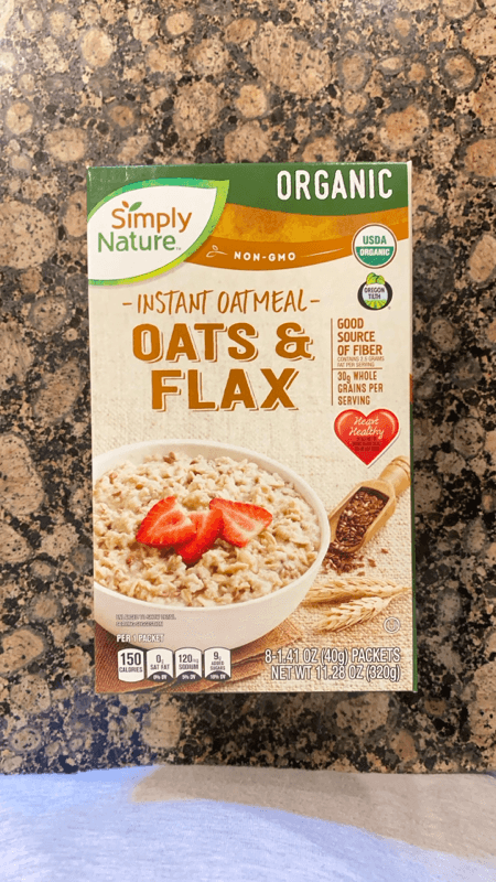 Simply Nature Organic Instant Oatmeal Oats & Flax 