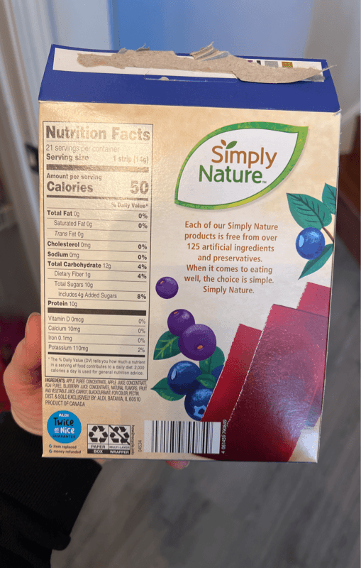 Simply Nature Fruit Strips Blueberry & Acai