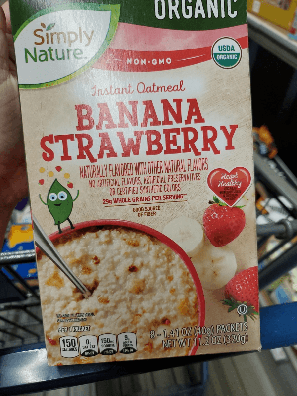 Simply Nature Instant Oatmeal Banana Strawberry