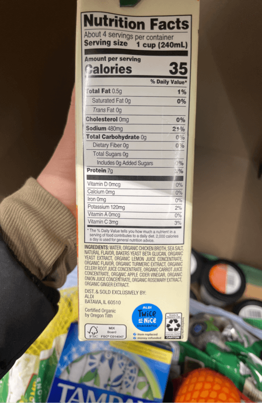Simply Nature Ginger Turmeric Free Range Chicken Bone Broth Low Fat