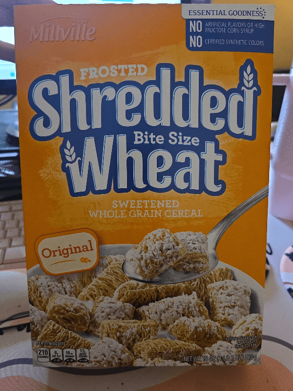 Millville Original Frosted Shredded Wheat Bite Size Sweetened Whole Grain Cereal