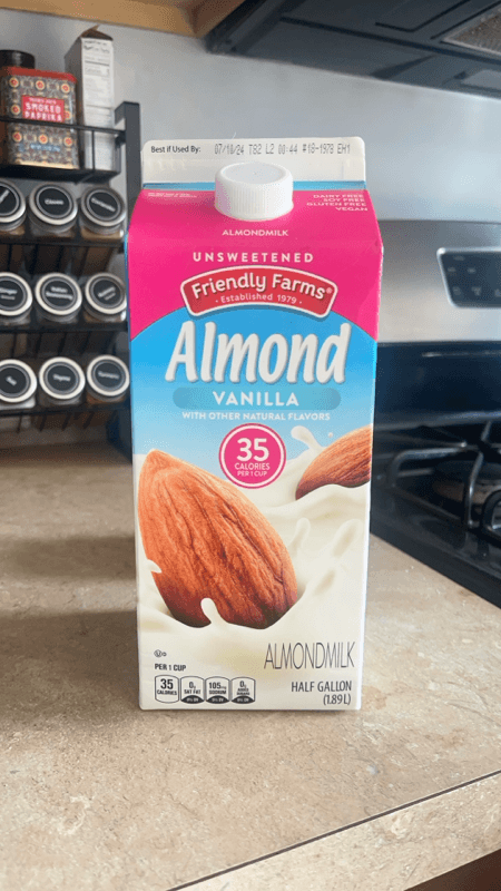 Friendly Farms Unsweetened Almonds Vanilla Almondmilk Half Gallon